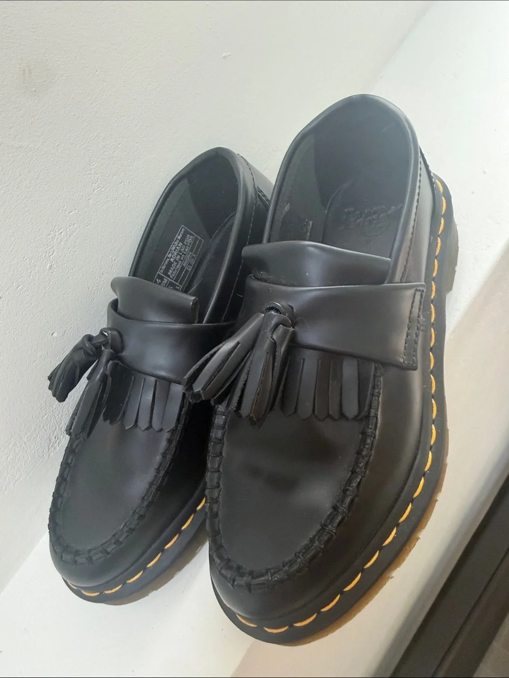 New! Dr. Martens Black Leather Tassel Loafers, Doc Marten, EU size 36